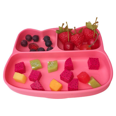 kopen Van het de Plaatoem Aangepaste Voedsel van de siliconezuiging Baby van de Rangcat shape kids feeding set online manufacture