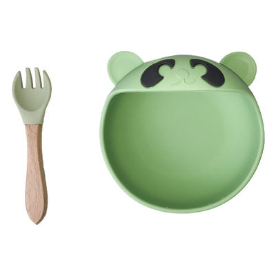 kopen ODM de Kom van Tray Bear Shape Feeding Suction van de Siliconebaby en de Brandkast van de Lepelmicrogolf online manufacture