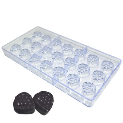 kopen Van het de Chocoladepolycarbonaat van de aardbeivorm de Goedgekeurde Vorm Duurzame LFGB online manufacture