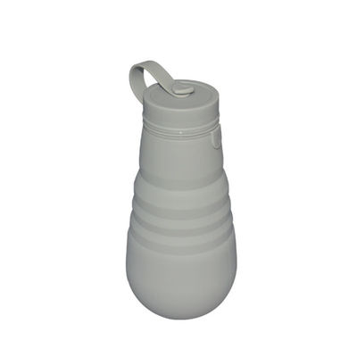 kopen De Openluchtsporten die van Grey Silicone Collapsible Drinking Bottle 500ml-Waterfles vouwen online manufacture