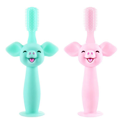 kopen Siliconebaby Teether, van de het Siliconebaby van de Voedselrang de Tandenborstelzuigeling het Beeldverhaalvarken van de Opleidingsdouane online manufacture