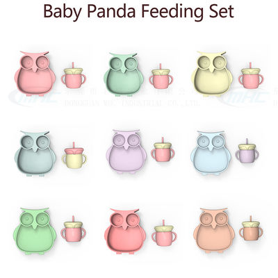 kopen MHC Uil Baby Feeding Products Silicone Feeding Set Bowl Lid Lepel voor Baby Nursing online manufacture
