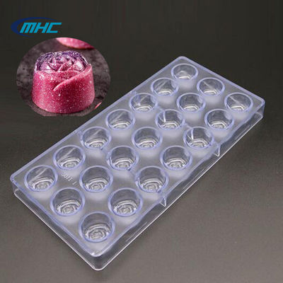 kopen Voorraad MHC Polycarbonate Rose Flower Shape Chocolade Schimmel FDA goedgekeurd online manufacture
