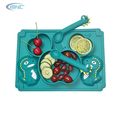 Van de het Siliconebaby van de voedselrang Vrij de Kommenppa pvc van Tray Custom Feeding Plates And