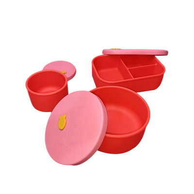 De duurzame 3pcs-Siliconebaby het Voeden Verdelers van de Reeks niet Giftige Plaat voor Voedsel