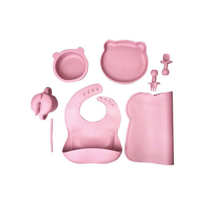 Duurzame Siliconebaby het Voeden Reeks 6 PCs BPA Vrije Platen Straw Sippy Cup