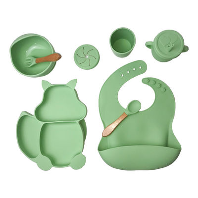 Van de Zuigingsdiepe borden en Kommen van de eekhoornvorm Silicone 6 PCs-OEM Voedselrang
