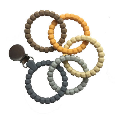 Parels van de Babyteether Ring Shape Soft Teething Chew van het Eco de Vriendschappelijke Silicone