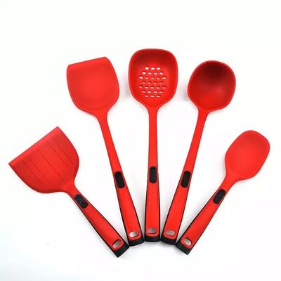 De Vrije van de Spatelkitchenaid van het 5 Stukkensilicone van BPA Kokende Werktuigen Geplaatst Hittebestendig
