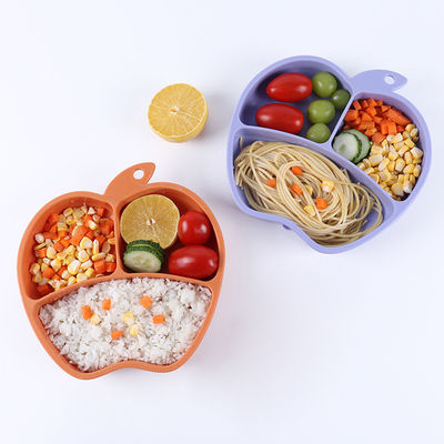 Apple-de Reeks van de Babytray custom suction feeding plate van het Vormsilicone