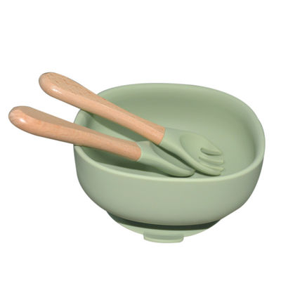 De Nieuwe Aankomst van Tray Silicone Bowl Baby Customized van de siliconebaby om Vorm Bpa Vrij met Lepel