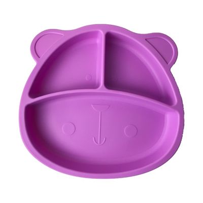 Baby het Voeden de Plaat Vastgestelde Silicone Aangepaste Groottepurple draagt Vorm Eco Vriendschappelijke Zacht