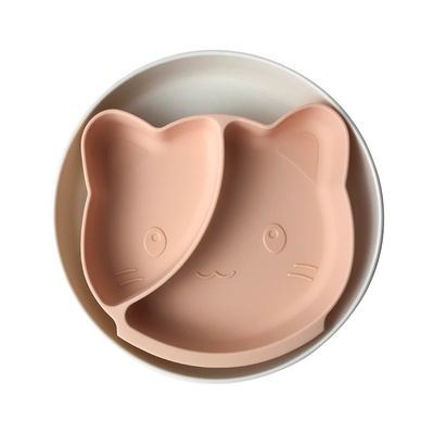 Vrije het Siliconebaby Aangepast Tray Cat Shape Tableware Feeding Plate van BPA