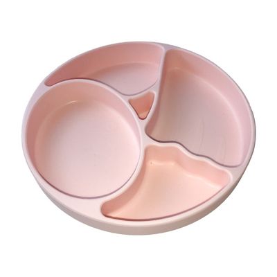 Jonge geitjesbaby het Voeden Siliconeplaat met Verdelers Vrije die Bpa wordt geplaatst