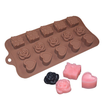 Van de Chocoladevormen van de siliconedouane de Cake van Rose Heart Shaped For Candy