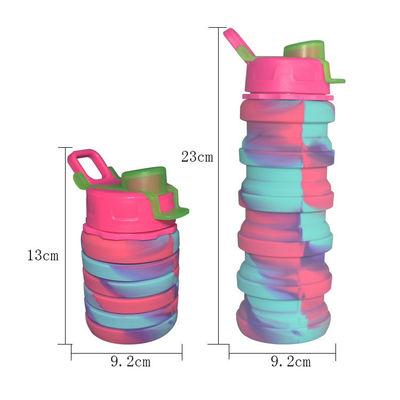 Multi het Silicone van Kleurensporten het Drinken Fles Vouwbare Aangepaste 500ml