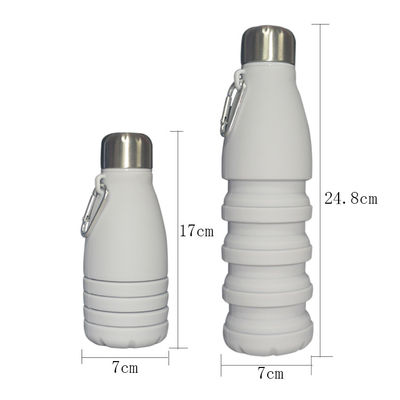 Flessen 550ml Grey Customized van het silicone de Vouwbare Biologisch afbreekbare Opnieuw te gebruiken Water