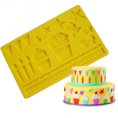 Multi van het Bakselwerktuigen van het Laagsilicone van het de Verjaardagshuwelijk het Fondantjevormen voor Cake