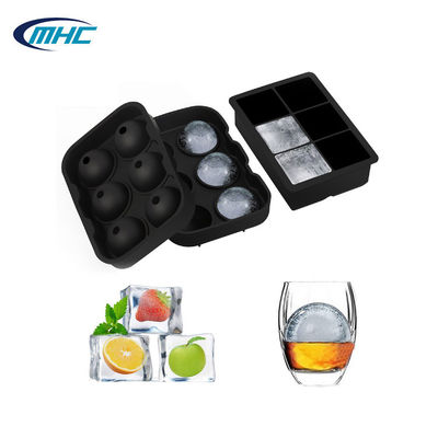 6 het Ijsvorm Opgeslagen Bal Gevormd Ijsblokje Tray Customized van het holtensilicone