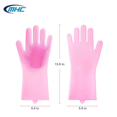 Dishwashing van het keukensilicone Gloves Opnieuw te gebruiken Aangepast Hittebestendig