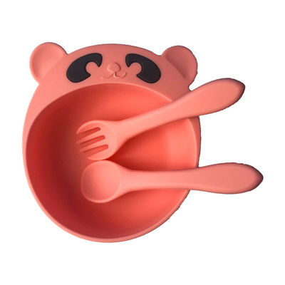Vrije Draagbare het Siliconekom en Lepel van Panda Shape Baby Silicone Products BPA