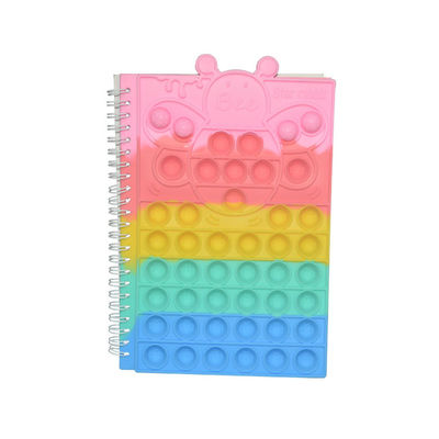 Friemelt Pop Dekking van siliconebijen terug naar School Toy Notebook A5 Losse Spiraalvormige Bellen