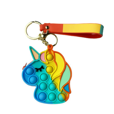 OEM ODM het Jonge geitjessilicone friemelt Speelgoed, Regenboog Unicorn Popper Purse