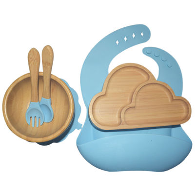 Van het de Babysilicone van BPA de Vrije van de de Productenplaat van het de Olifants Houten Silicone Vastgestelde Reeks van de de Zuigingsplaat
