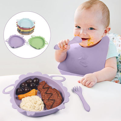 De schapen verdeelden het Veilige de Plaatbaby van het Zuigelingsvoedsel Silicone Geleide het Spenen Voeden voor Peuters