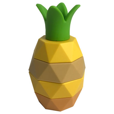 Gepersonaliseerd Kinders Educatief Speelgoed 5pcs Ananas BPA Vrije Silicone Stapel Speelgoed