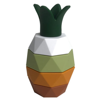 MHC Silicone stapelblokken 5pcs Ananas Educatief Montessori Sensorisch Speelgoed