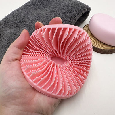 Gepersonaliseerd Logo Ellipse Roze Massager Borstel Scalpborstel Silicone Rug Badborstels Scrubbers