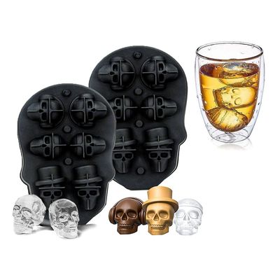 MHC 3D schedelvorm schedel ijsvormen voor whiskybak met niet-vergieten deksel