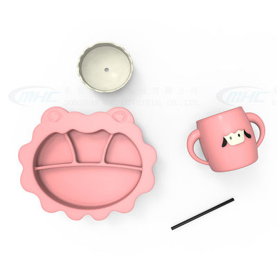 MHC Pasgeboren schapen Silikonen spenen voedingsbeker Bowl Bib Lepel Essentials Zuigplaat Set