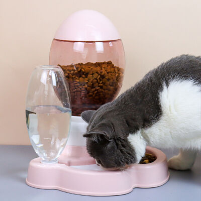 MHC Portable Automatic Plastic Waterproof Cat & Dog Food Bowl Pet Feeder with Flowing Water No Electricity Required